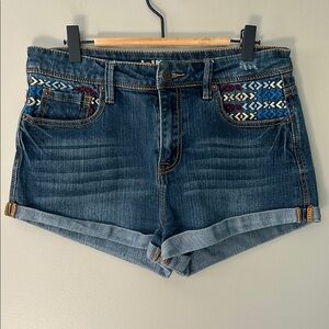 Vintage Y2K Dollhouse Embroidered Jean Shorts‎ Size 10